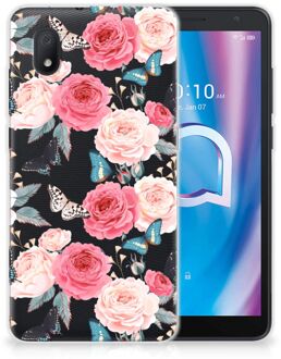 B2Ctelecom Smartphone hoesje Alcatel 1B (2020) Telefoontas Butterfly Roses