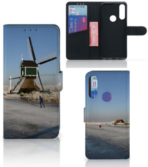 B2Ctelecom Smartphone Hoesje Alcatel 1S 2020 Boekhoesje Tekst Schaatsers