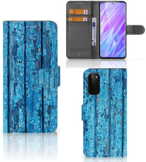 B2Ctelecom Smartphone Hoesje Alcatel Samsung Galaxy S20 Book Style Case Blauw Wood