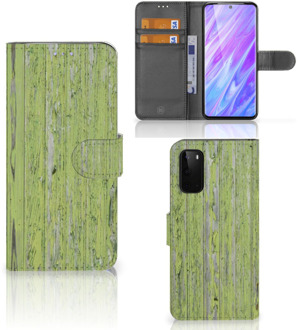 B2Ctelecom Smartphone Hoesje Alcatel Samsung Galaxy S20 Book Style Case Green Wood