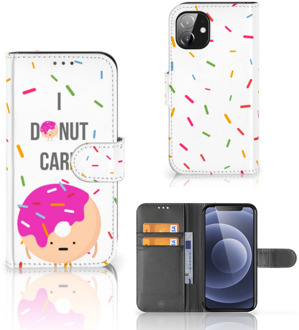 B2Ctelecom Smartphone Hoesje Apple iPhone 12 Mini Bookcase met Quotes Donut Cadeautjes voor Meisjes