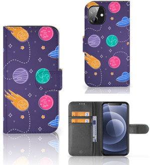 B2Ctelecom Smartphone Hoesje Apple iPhone 12 Mini Flip Case Portemonnee Space