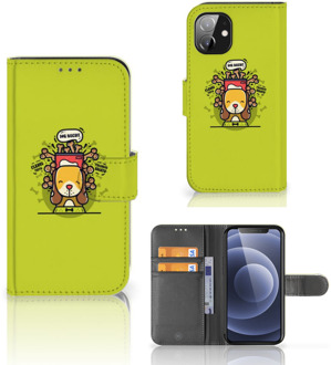 B2Ctelecom Smartphone Hoesje Apple iPhone 12 Mini Flipcover Doggy Biscuit