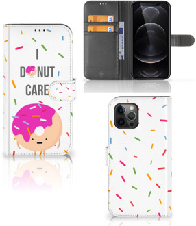 B2Ctelecom Smartphone Hoesje Apple iPhone 12 Pro Max Bookcase met Quotes Donut Cadeautjes voor Meisjes