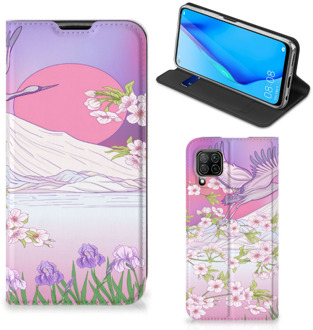 B2Ctelecom Smartphone Hoesje Cadeautjes voor Vrouwen Huawei P40 Lite Book Style Case Bird Flying