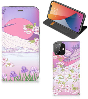 B2Ctelecom Smartphone Hoesje Cadeautjes voor Vrouwen iPhone 12 | iPhone 12 Pro Book Style Case Bird Flying