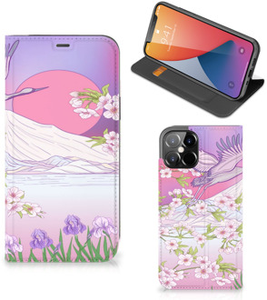 B2Ctelecom Smartphone Hoesje Cadeautjes voor Vrouwen iPhone 12 Pro Max Book Style Case Bird Flying