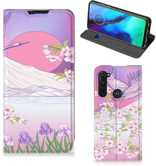 B2Ctelecom Smartphone Hoesje Cadeautjes voor Vrouwen Motorola Moto G Pro Book Style Case Bird Flying