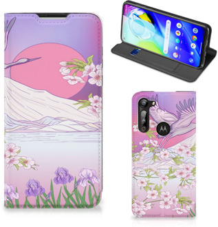 B2Ctelecom Smartphone Hoesje Cadeautjes voor Vrouwen Motorola Moto G8 Power Book Style Case Bird Flying