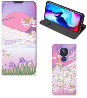 B2Ctelecom Smartphone Hoesje Cadeautjes voor Vrouwen Motorola Moto G9 Play Book Style Case Bird Flying