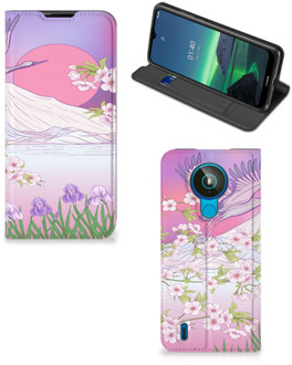 B2Ctelecom Smartphone Hoesje Cadeautjes voor Vrouwen Nokia 1.4 Book Style Case Bird Flying