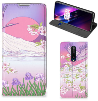 B2Ctelecom Smartphone Hoesje Cadeautjes voor Vrouwen OnePlus 8 Book Style Case Bird Flying