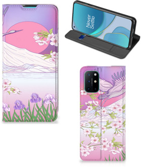 B2Ctelecom Smartphone Hoesje Cadeautjes voor Vrouwen OnePlus 8T Book Style Case Bird Flying