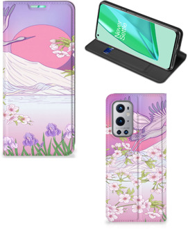 B2Ctelecom Smartphone Hoesje Cadeautjes voor Vrouwen OnePlus 9 Pro Book Style Case Bird Flying