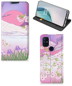 B2Ctelecom Smartphone Hoesje Cadeautjes voor Vrouwen OnePlus Nord N10 5G Book Style Case Bird Flying