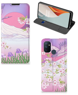 B2Ctelecom Smartphone Hoesje Cadeautjes voor Vrouwen OnePlus Nord N100 Book Style Case Bird Flying