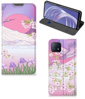 B2Ctelecom Smartphone Hoesje Cadeautjes voor Vrouwen OPPO A73 5G Book Style Case Bird Flying