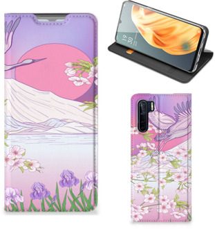 B2Ctelecom Smartphone Hoesje Cadeautjes voor Vrouwen OPPO Reno3 | A91 Book Style Case Bird Flying