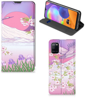 B2Ctelecom Smartphone Hoesje Cadeautjes voor Vrouwen Samsung Galaxy A31 Book Style Case Bird Flying