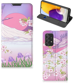 B2Ctelecom Smartphone Hoesje Cadeautjes voor Vrouwen Samsung Galaxy A72 (5G/4G) Book Style Case Bird Flying