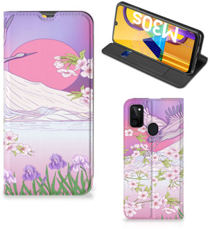 B2Ctelecom Smartphone Hoesje Cadeautjes voor Vrouwen Samsung Galaxy M21 Book Style Case Bird Flying