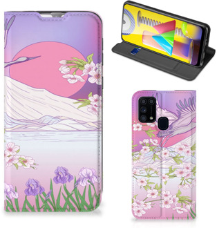 B2Ctelecom Smartphone Hoesje Cadeautjes voor Vrouwen Samsung Galaxy M31 Book Style Case Bird Flying