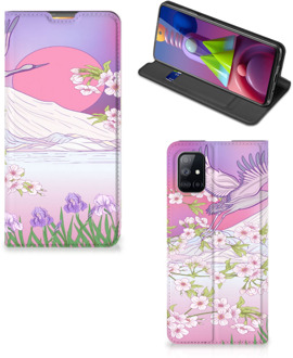 B2Ctelecom Smartphone Hoesje Cadeautjes voor Vrouwen Samsung Galaxy M51 Book Style Case Bird Flying