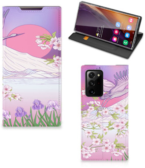 B2Ctelecom Smartphone Hoesje Cadeautjes voor Vrouwen Samsung Galaxy Note 20 Ultra Book Style Case Bird Flying