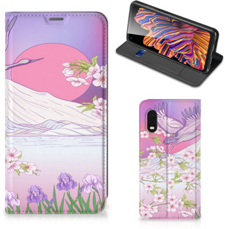 B2Ctelecom Smartphone Hoesje Cadeautjes voor Vrouwen Samsung Xcover Pro Book Style Case Bird Flying