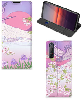 B2Ctelecom Smartphone Hoesje Cadeautjes voor Vrouwen Sony Xperia 5 II Book Style Case Bird Flying