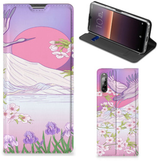 B2Ctelecom Smartphone Hoesje Cadeautjes voor Vrouwen Sony Xperia L4 Book Style Case Bird Flying