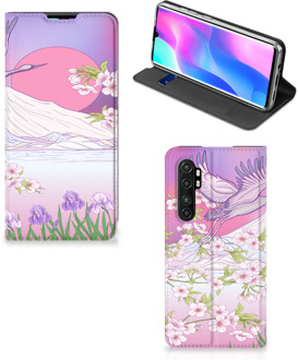 B2Ctelecom Smartphone Hoesje Cadeautjes voor Vrouwen Xiaomi Mi Note 10 Lite Book Style Case Bird Flying