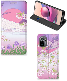 B2Ctelecom Smartphone Hoesje Cadeautjes voor Vrouwen Xiaomi Redmi Note 10 4G | 10S Book Style Case Bird Flying