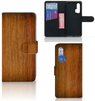 B2Ctelecom Smartphone Hoesje Honor 20 Pro Book Style Case Donker Hout