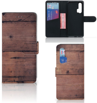 B2Ctelecom Smartphone Hoesje Honor 20 Pro Book Style Case Old Wood