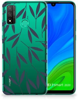 B2Ctelecom Smartphone hoesje Huawei P Smart 2020 Back Case Siliconen Hoesje met Foto Leaves Blue