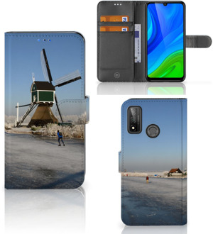 B2Ctelecom Smartphone Hoesje Huawei P Smart 2020 Boekhoesje Tekst Schaatsers