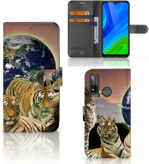 B2Ctelecom Smartphone Hoesje Huawei P Smart 2020 Bookcase met Pasjeshouder Roofdieren