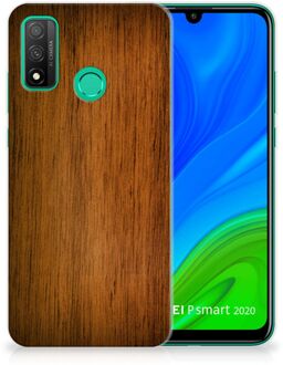 B2Ctelecom Smartphone hoesje Huawei P Smart 2020 Leuk Case Super als Vaderdag Cadeaus Donker Hout