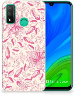 B2Ctelecom Smartphone hoesje Huawei P Smart 2020 Silicone Case Roze Bloemen