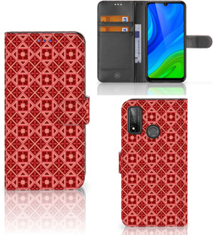 B2Ctelecom Smartphone Hoesje Huawei P Smart 2020 Wallet Book Case Batik Red