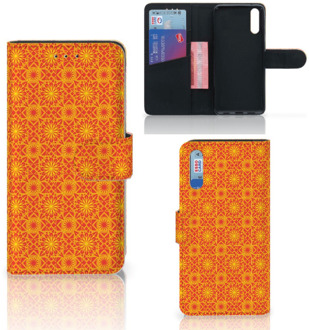 B2Ctelecom Smartphone Hoesje Huawei P20 Book Case Design Batik Orange