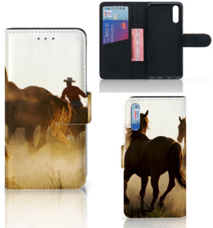 B2Ctelecom Smartphone Hoesje Huawei P20 Book Case Design Cowboy