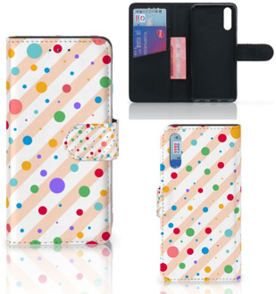 B2Ctelecom Smartphone Hoesje Huawei P20 Book Case Design Dots