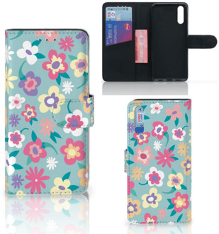 B2Ctelecom Smartphone Hoesje Huawei P20 Book Case Design Flower Power