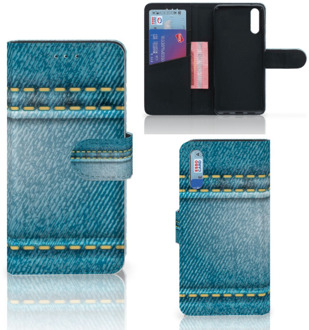 B2Ctelecom Smartphone Hoesje Huawei P20 Book Case Design Jeans