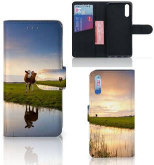 B2Ctelecom Smartphone Hoesje Huawei P20 Book Case Design Koe