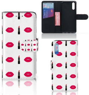 B2Ctelecom Smartphone Hoesje Huawei P20 Book Case Design Lipstick Kiss