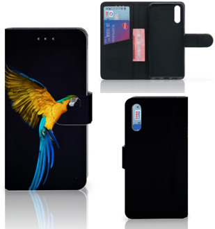 B2Ctelecom Smartphone Hoesje Huawei P20 Book Case Design Papegaai