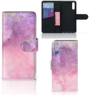 B2Ctelecom Smartphone Hoesje Huawei P20 Book Case Design Pink Purple Paint